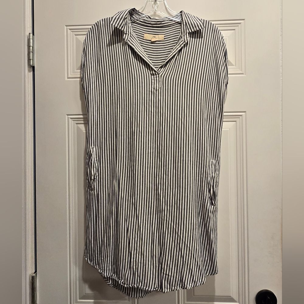 Striped Black and White Midi Dress